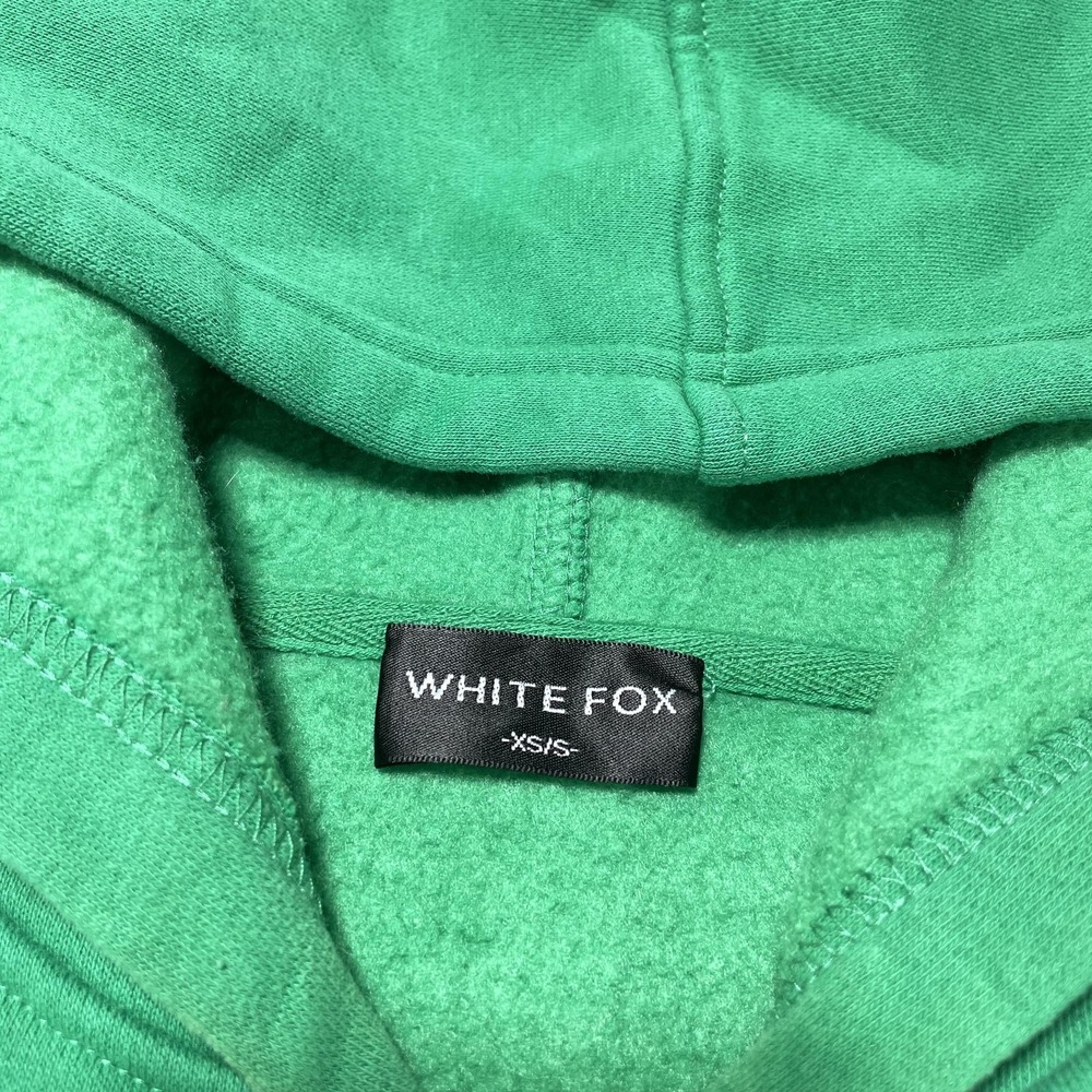 White Fox Hoodie Womens XS/S Green Vol 3 Graphic Pullover Fleece Sweatshirt - Picture 5 of 12